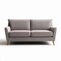 Modern two-seater sofa upholstered in gray fabric with rubber wood legs 180 x 90 x 85cm