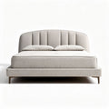 Modern upholstered bed frame with soft texture and wooden legs 200 x 160 x 100cm
